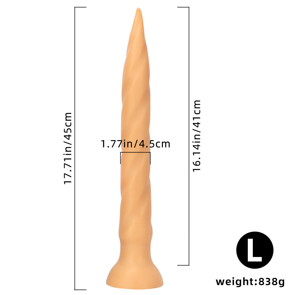 14 Inch Threaded Extra Long Nail Tapered Dildo