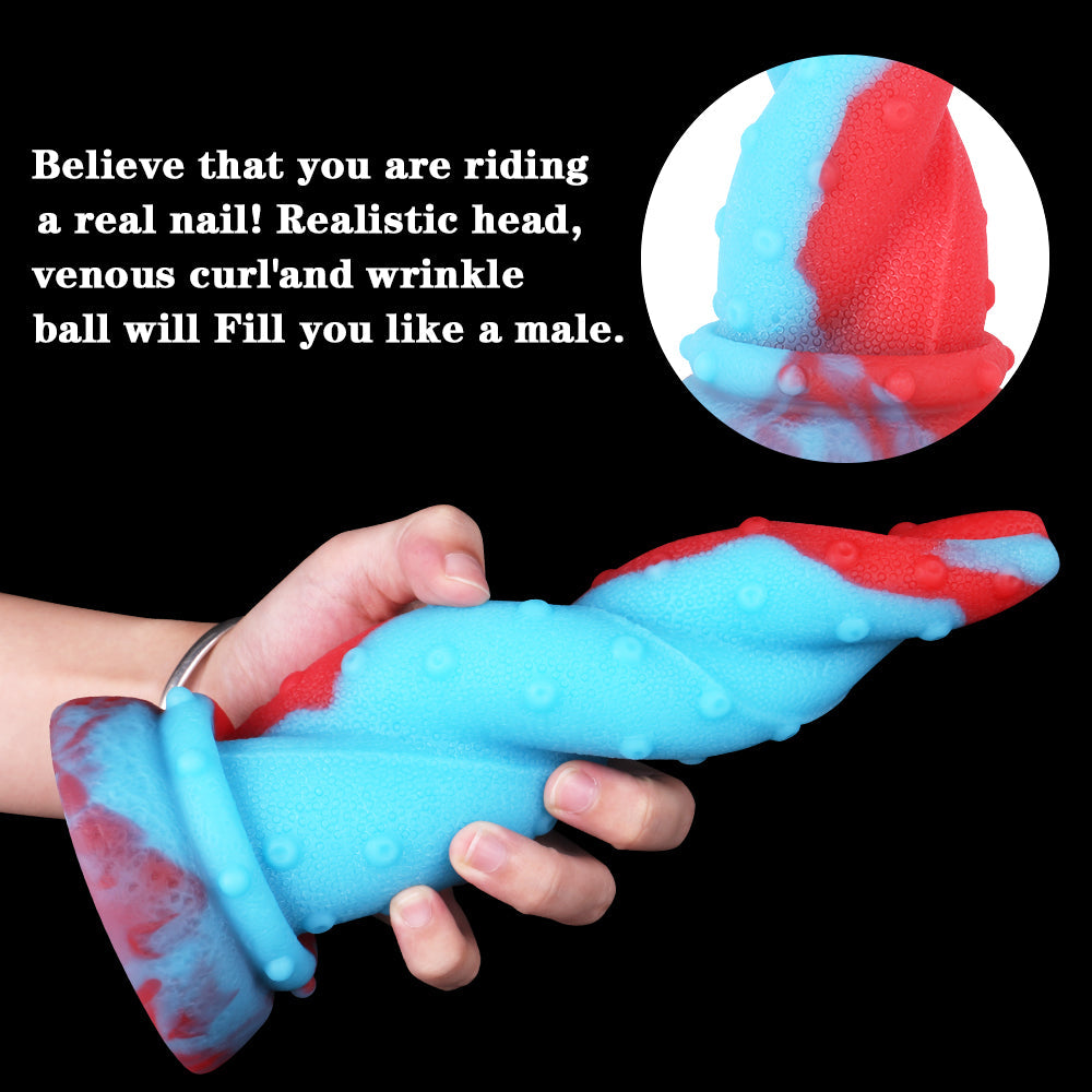 8 Inch Octopus Silicone Red Blue Anal Dildo