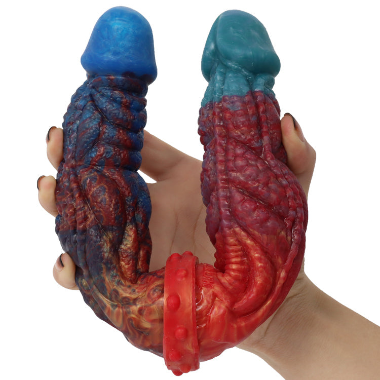 Colorful Dragon Couple Lesbian Double Dildo