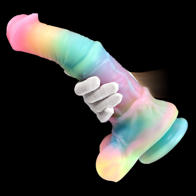 Glow in the Dark Rainbow Color Horse Dildo