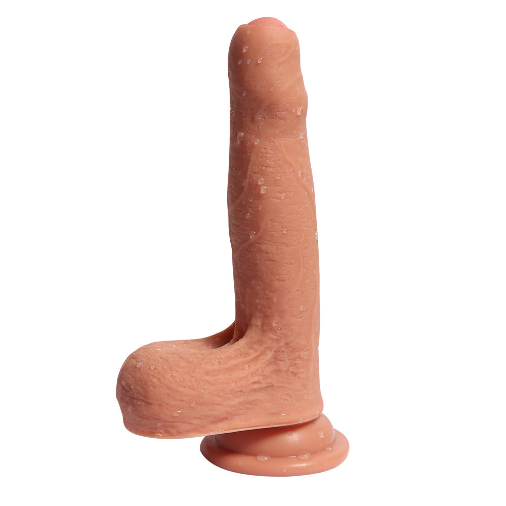 7 Inch Silicone Realistic With Foreskin Dildo