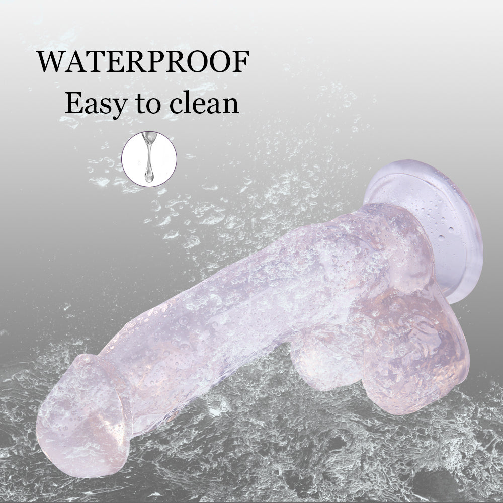 7 Inch Clear Curved G-spot Jelly Dildo
