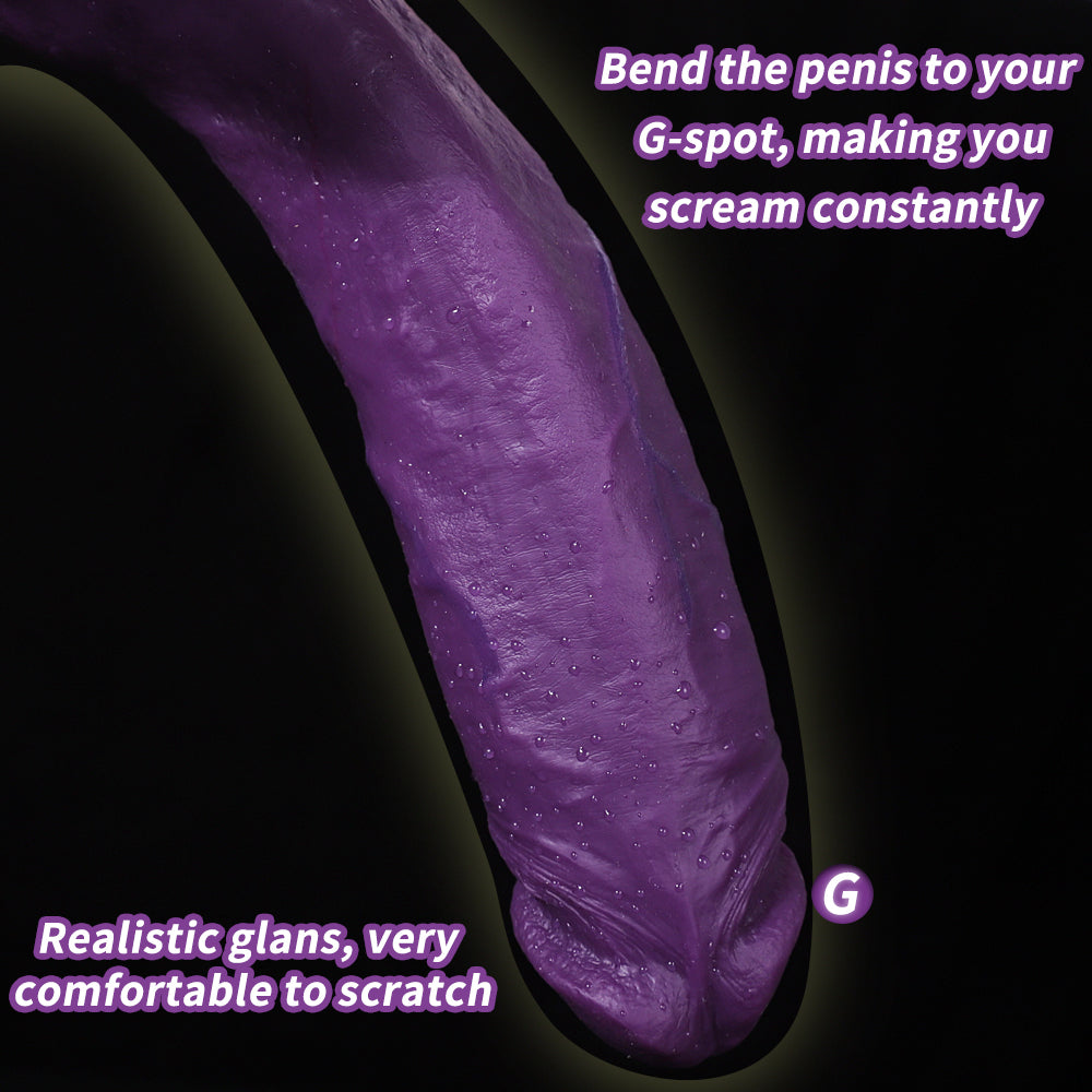 12 Inch Extra Long Soft Purple Realistic Dildo