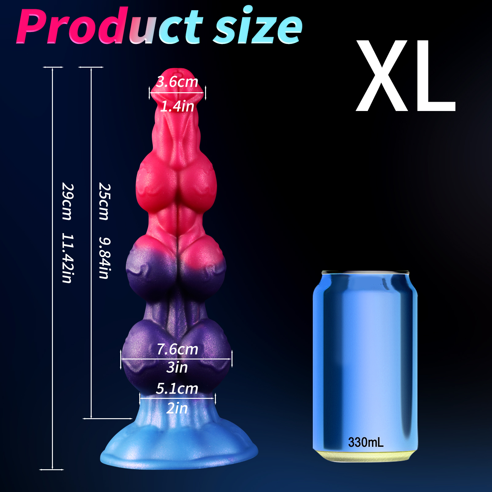 9 Inch Three Knot Fantasy Dog Dirty Penis