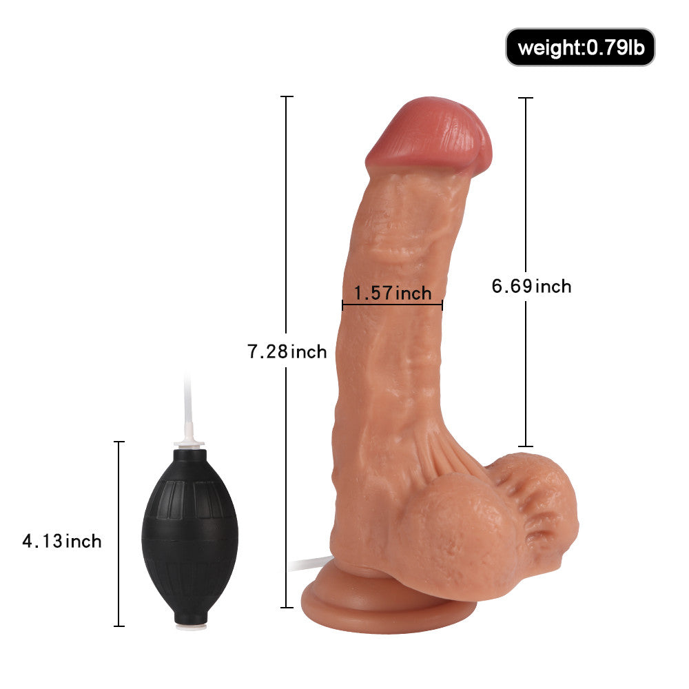 7 Inch Realistic Silicone Penis Cum Dildo