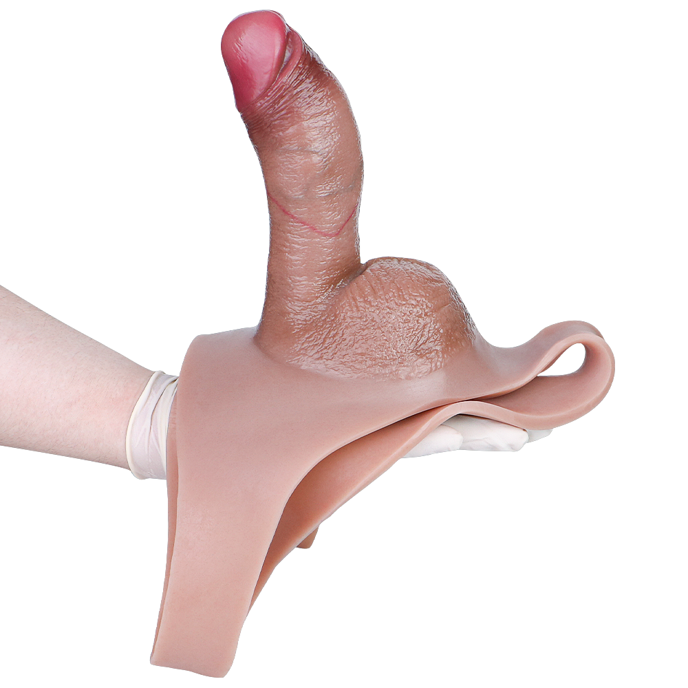 6 Inch Silicone Triangle Hollow Dildo Panties