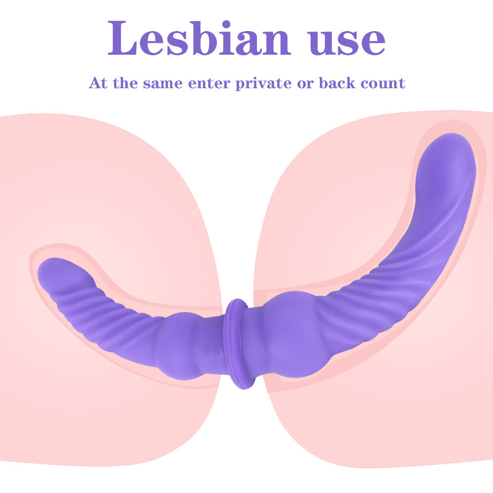 17 Inch Long Purple Knot Double Ended Dildo