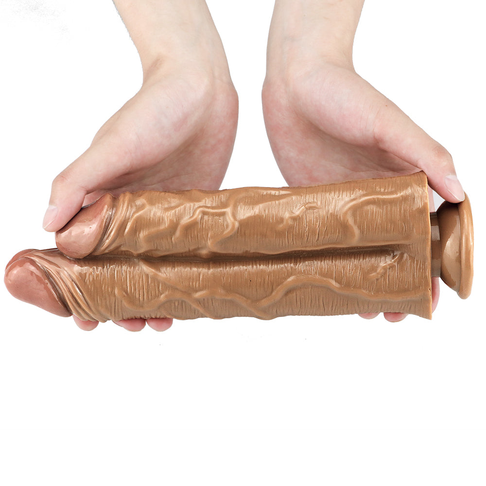 10 Inch Black Big Double Penetration Dildo