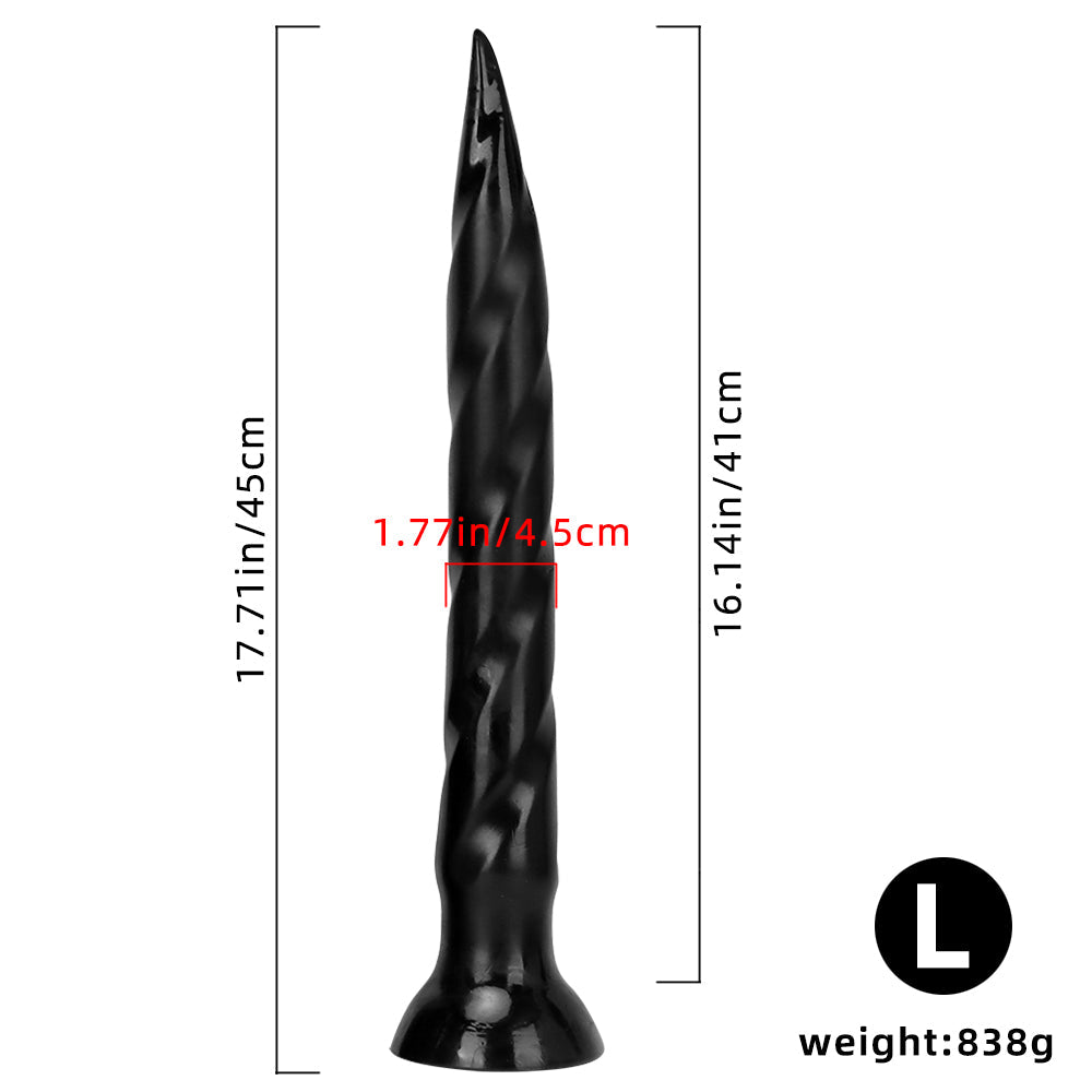 14 Inch Threaded Extra Long Nail Tapered Dildo
