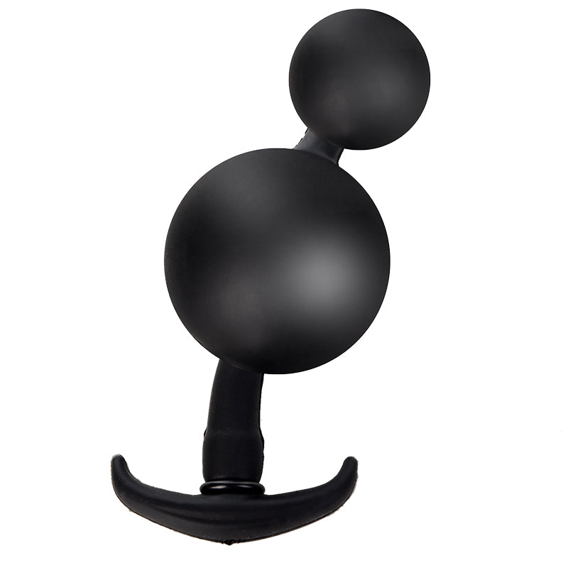 Black Built-in Steel Ball Inflatable Butt Plug