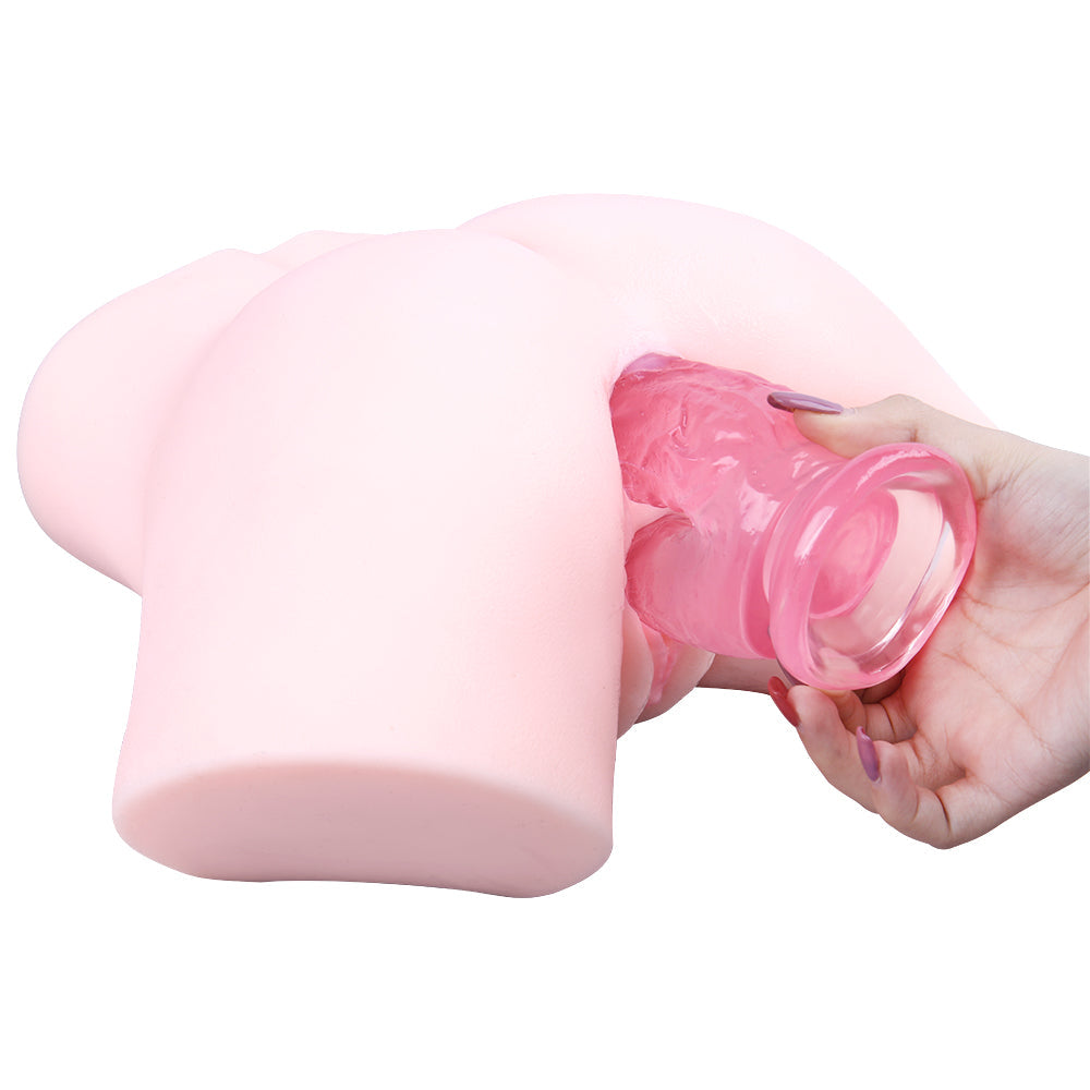 8 Inch Long Pink Jelly Double Penetration Dildo