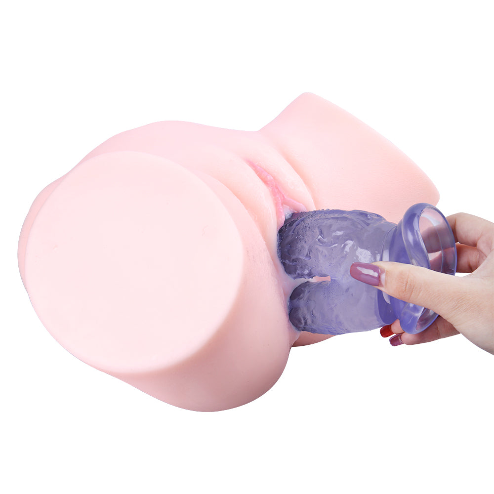 Blue Jelly Silicone Double Penetration Dildo