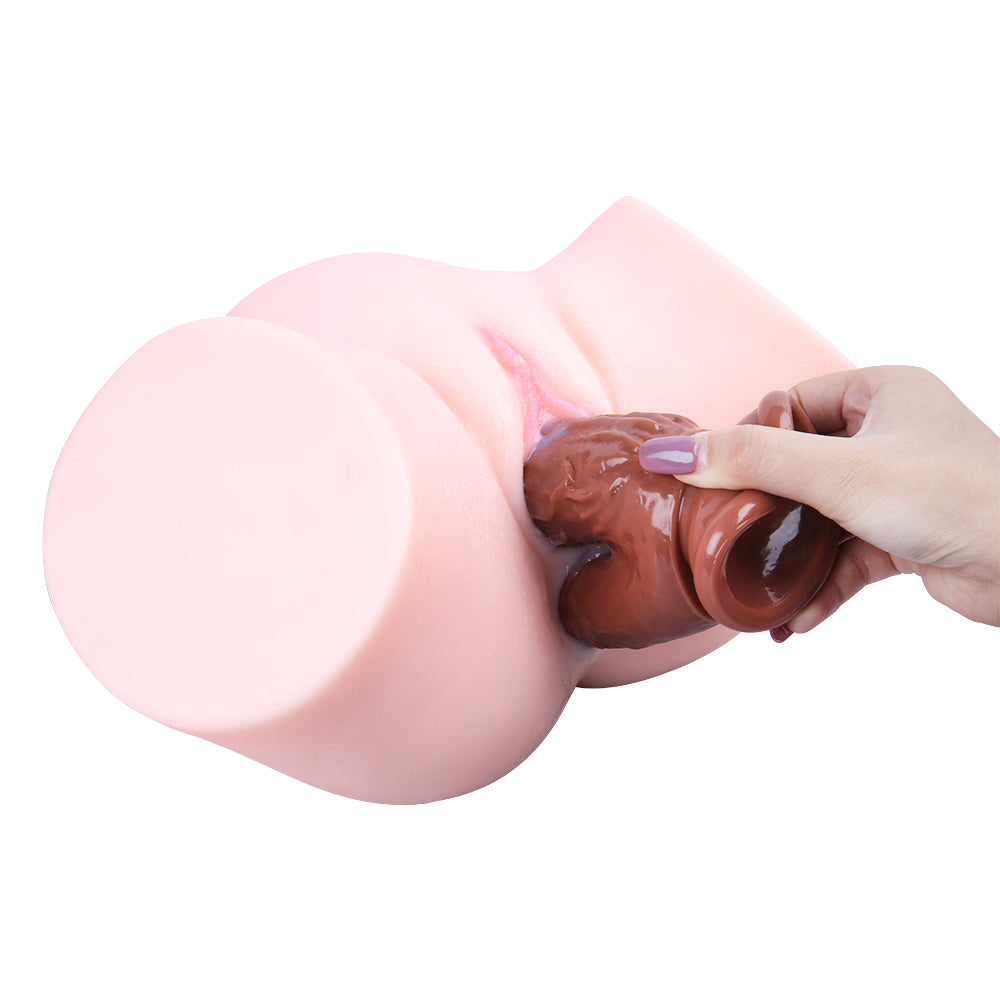 Brown Realistic Texture Double Penetration Dildo