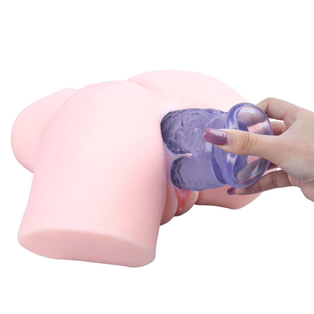 Blue Jelly Silicone Double Penetration Dildo