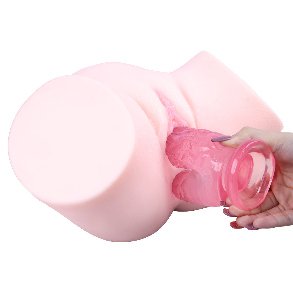 8 Inch Long Pink Jelly Double Penetration Dildo