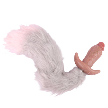 Realistic Big Penis Fox Tail Butt Plug