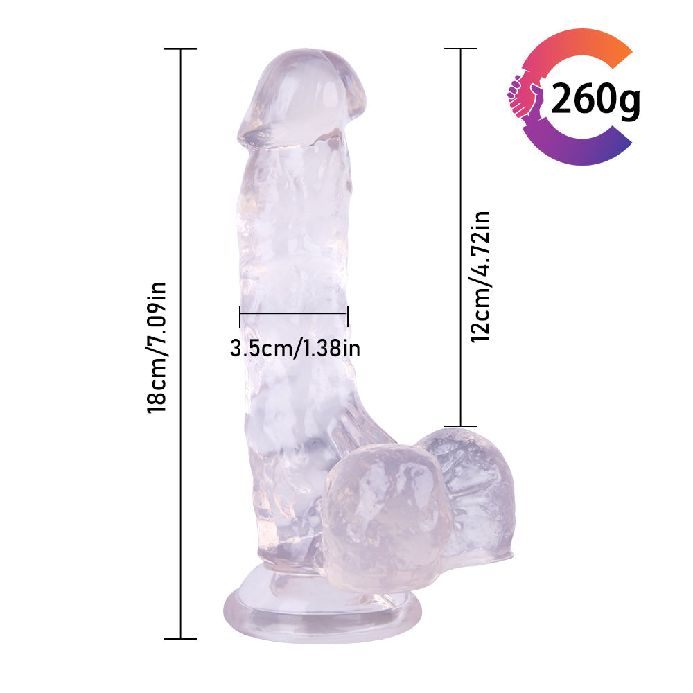 7 Inch Clear Curved G-spot Jelly Dildo