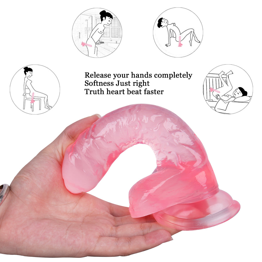 7 Inch Colorful Jelly Dildo With Foreskin