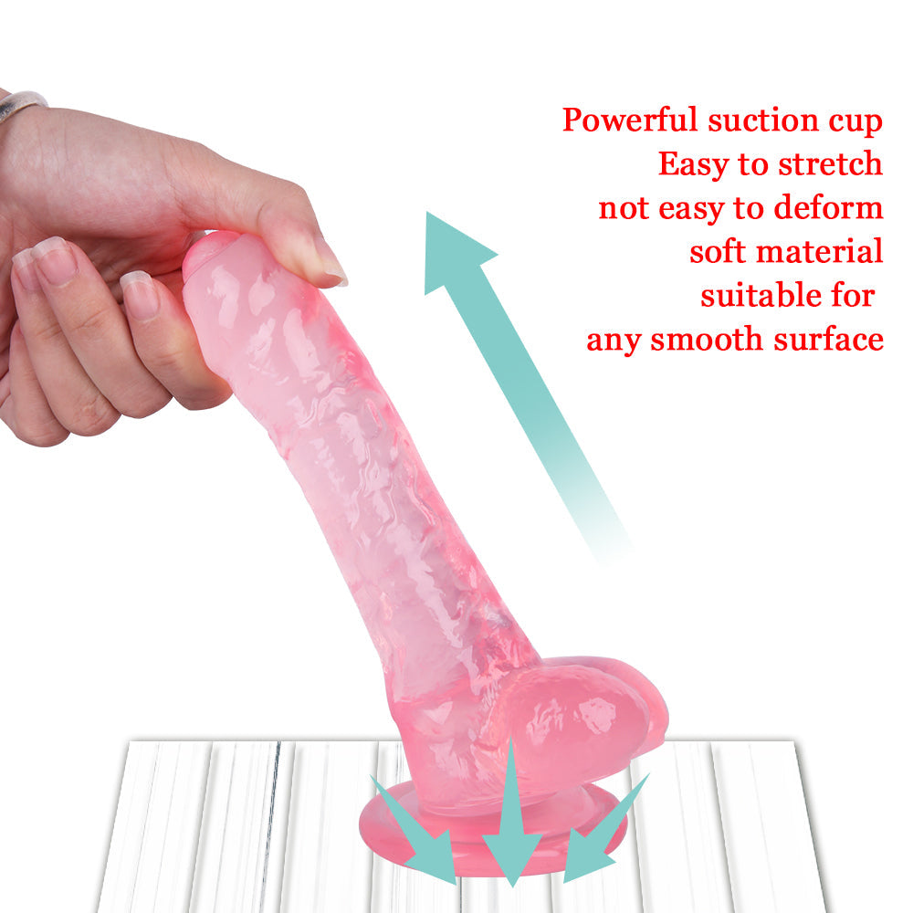 7 Inch Colorful Jelly Dildo With Foreskin