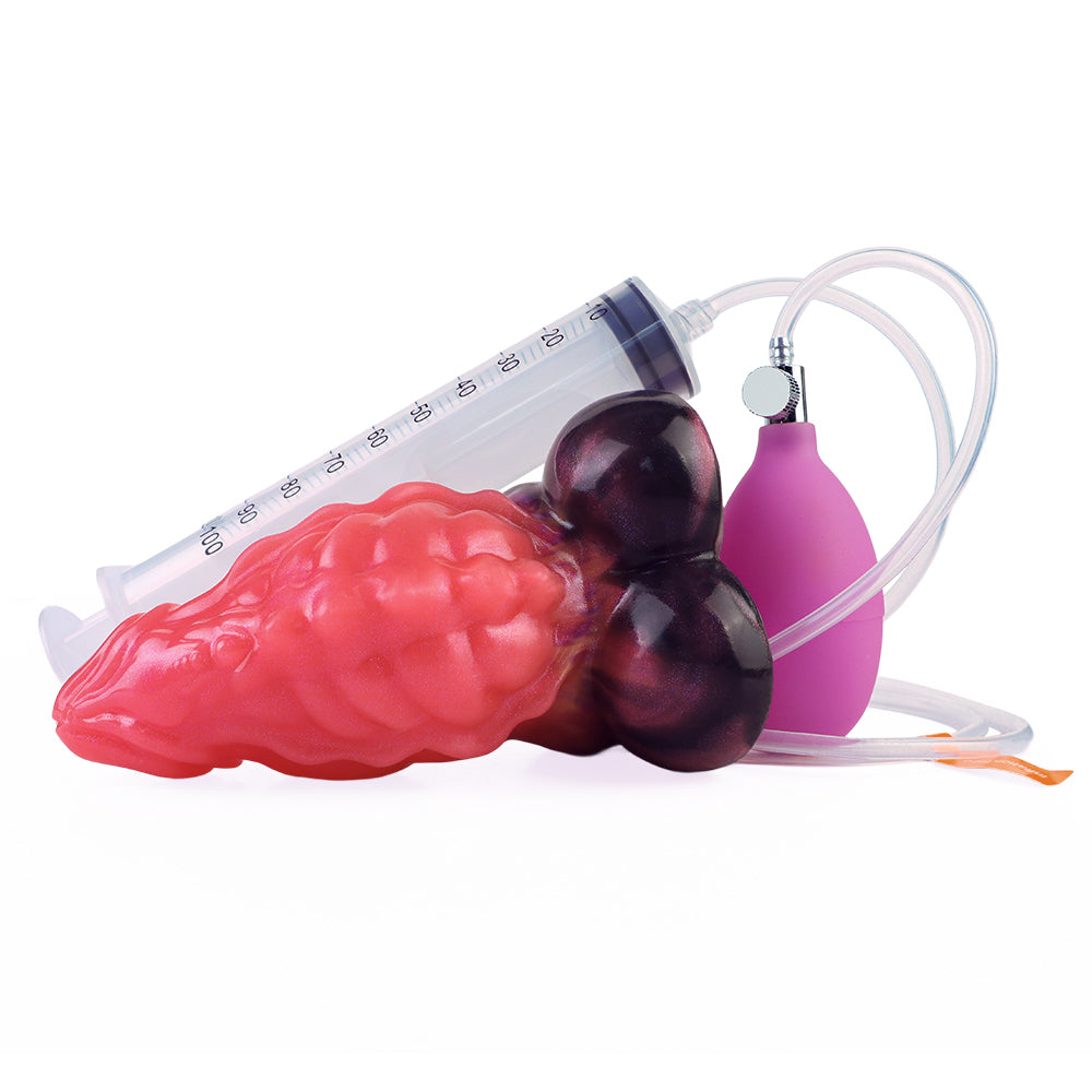 Red Short Thick Dragon Ejaculating Inflatable Dildo