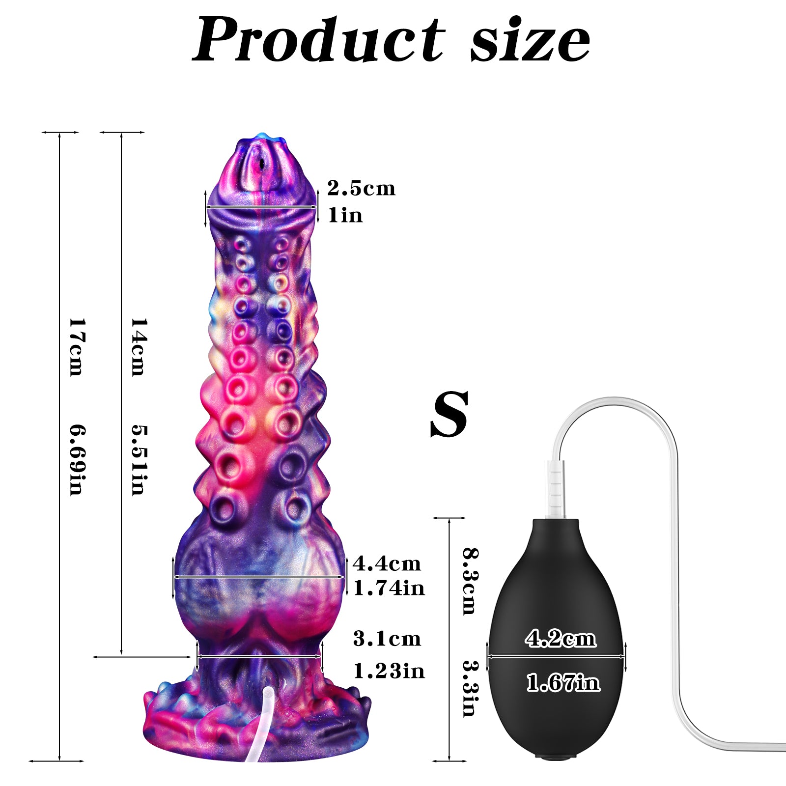 Colorful Silicone Tentacle Knot Squirting Dildo