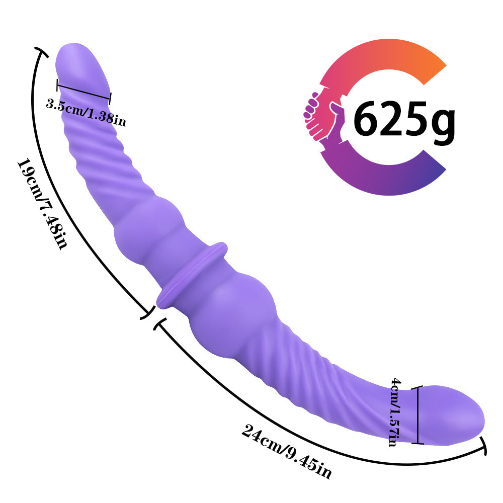 17 Inch Long Purple Knot Double Ended Dildo