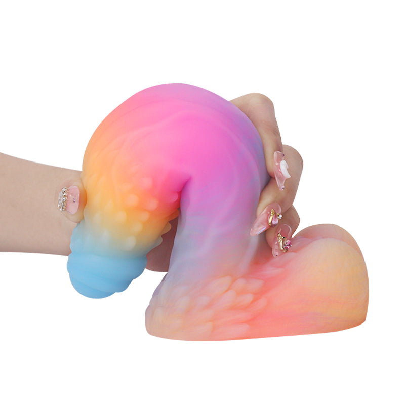 Rainbow Monster Glow In The Dark Big Dildo