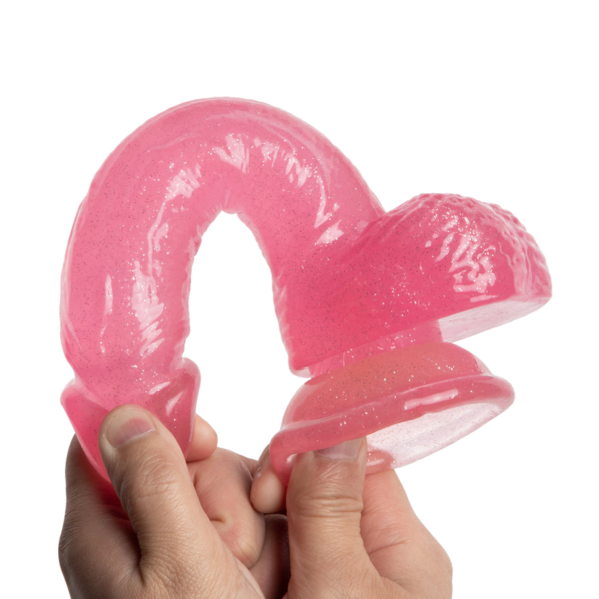 8 Inch Pink Glitter Jelly Dildo