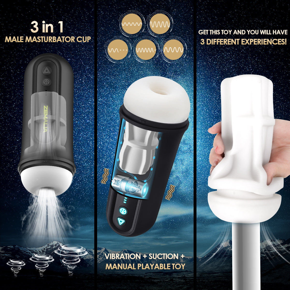 Electric sex 3 in 1 Male Masturbator Blowjob Machine