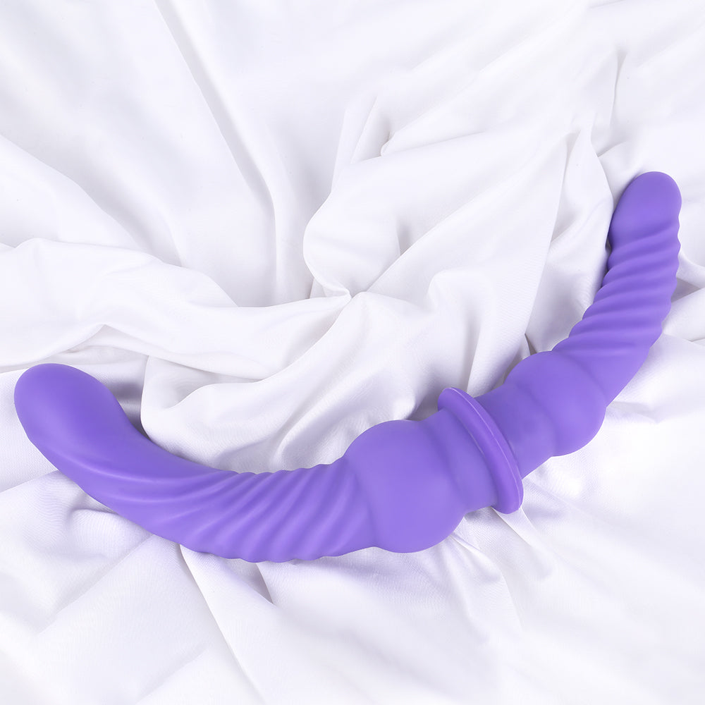 17 Inch Long Purple Knot Double Ended Dildo