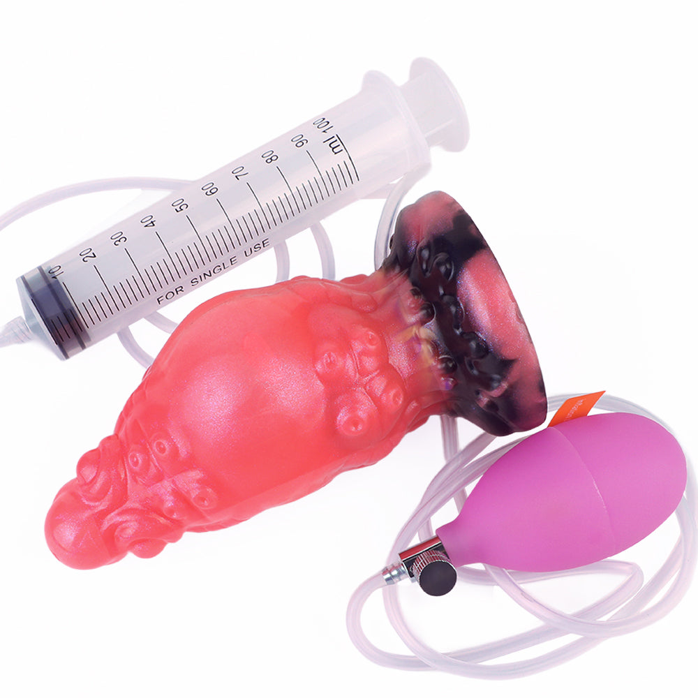 Red Tentacle Cumshot Inflatable Butt Plug