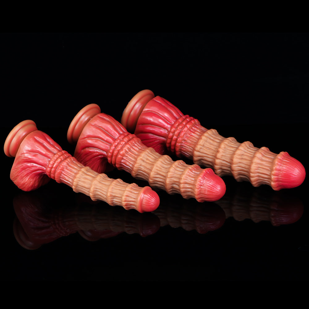 Bamboo Ribbed Fantasy Silicone Dildo