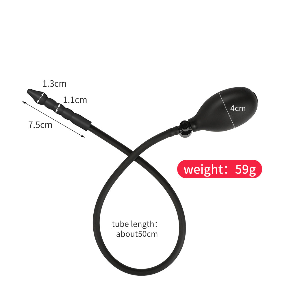 Double Head Pulling Beads Inflatable Butt Plug