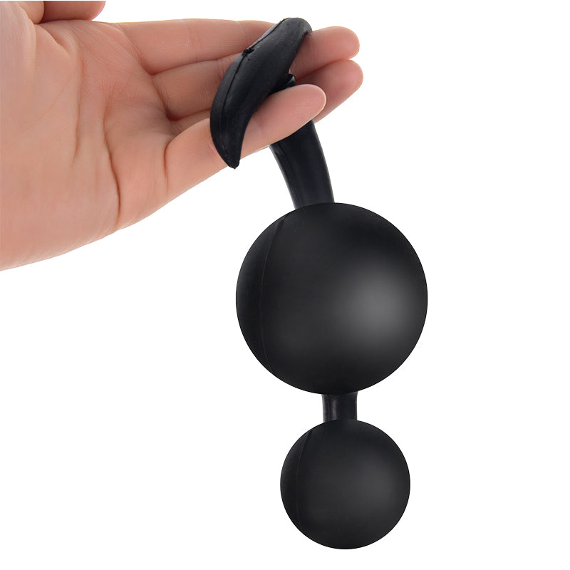 Black Built-in Steel Ball Inflatable Butt Plug