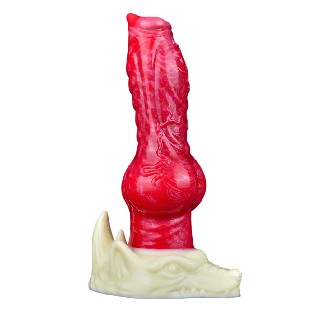 7 Inch Platinum Silicone Red Dog Dildo