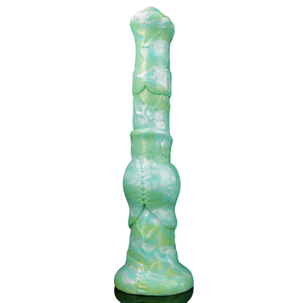 12 Inch Green Long Knot Horse Dildo