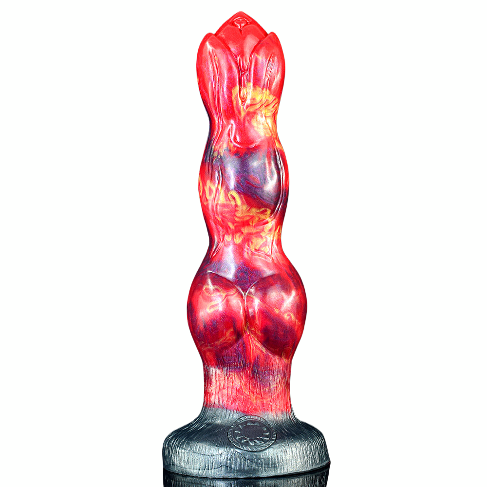 10 Inch Triple Knot Red Monster Horse Dildo