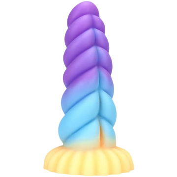 8 Inch Colorful Threaded Unicorn Dildo