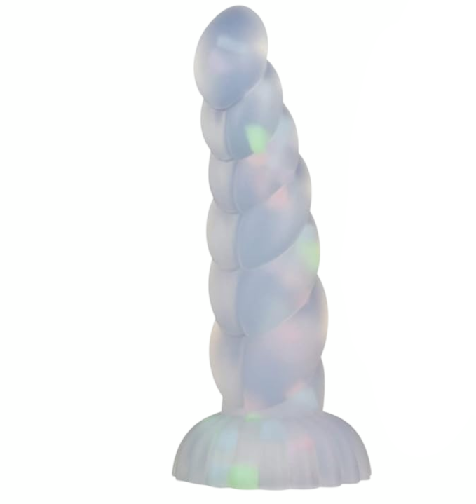 Glow in the Dark Confetti Fantasy Unicorn Dildo—Multiple sizes