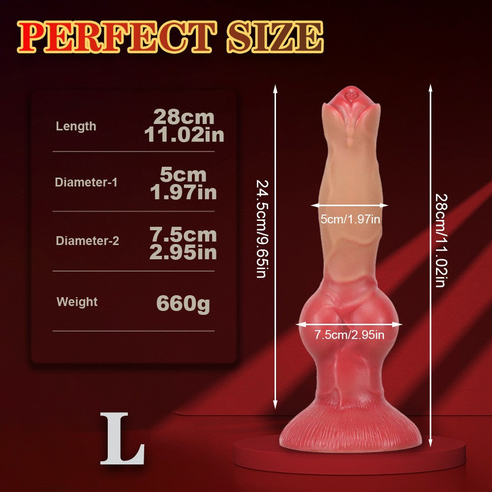 4 Sizes Silicone Dog Anal Dildo