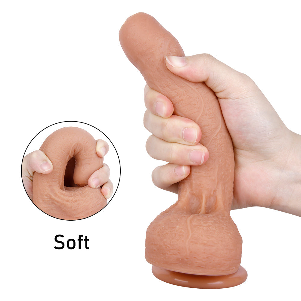 9 Inch Silicone Realistic Uncut Strap On Dildo