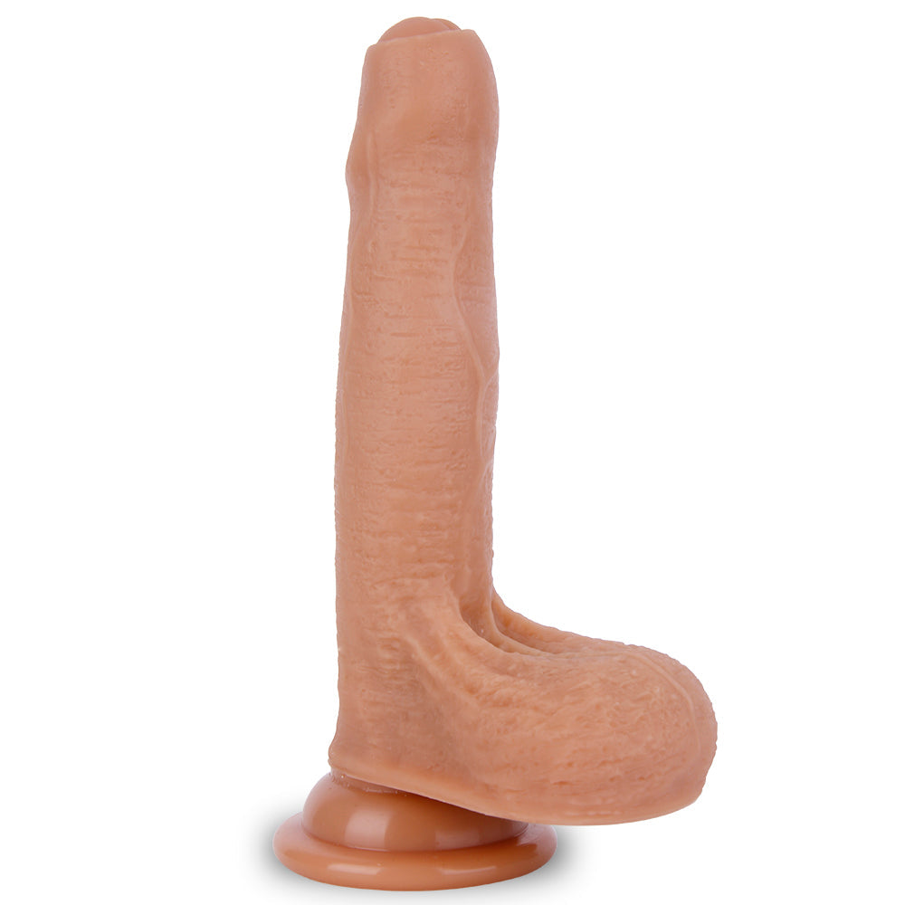 9 Inch Silicone Realistic Uncut Strap On Dildo
