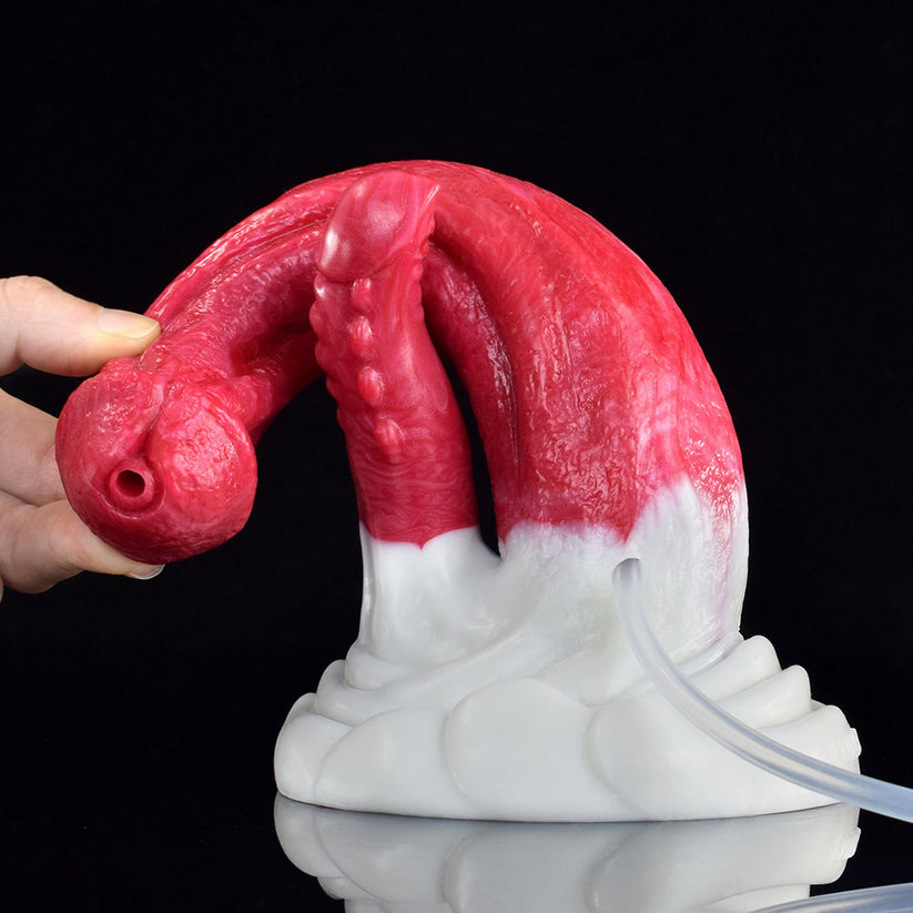 8 Inch Red Fantasy Cum Horse Dildo