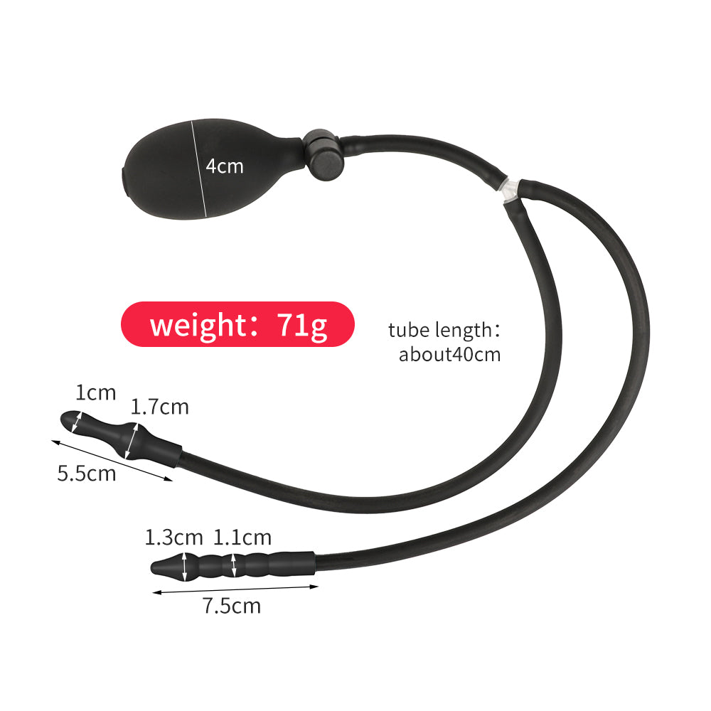 Double Head Pulling Beads Inflatable Butt Plug