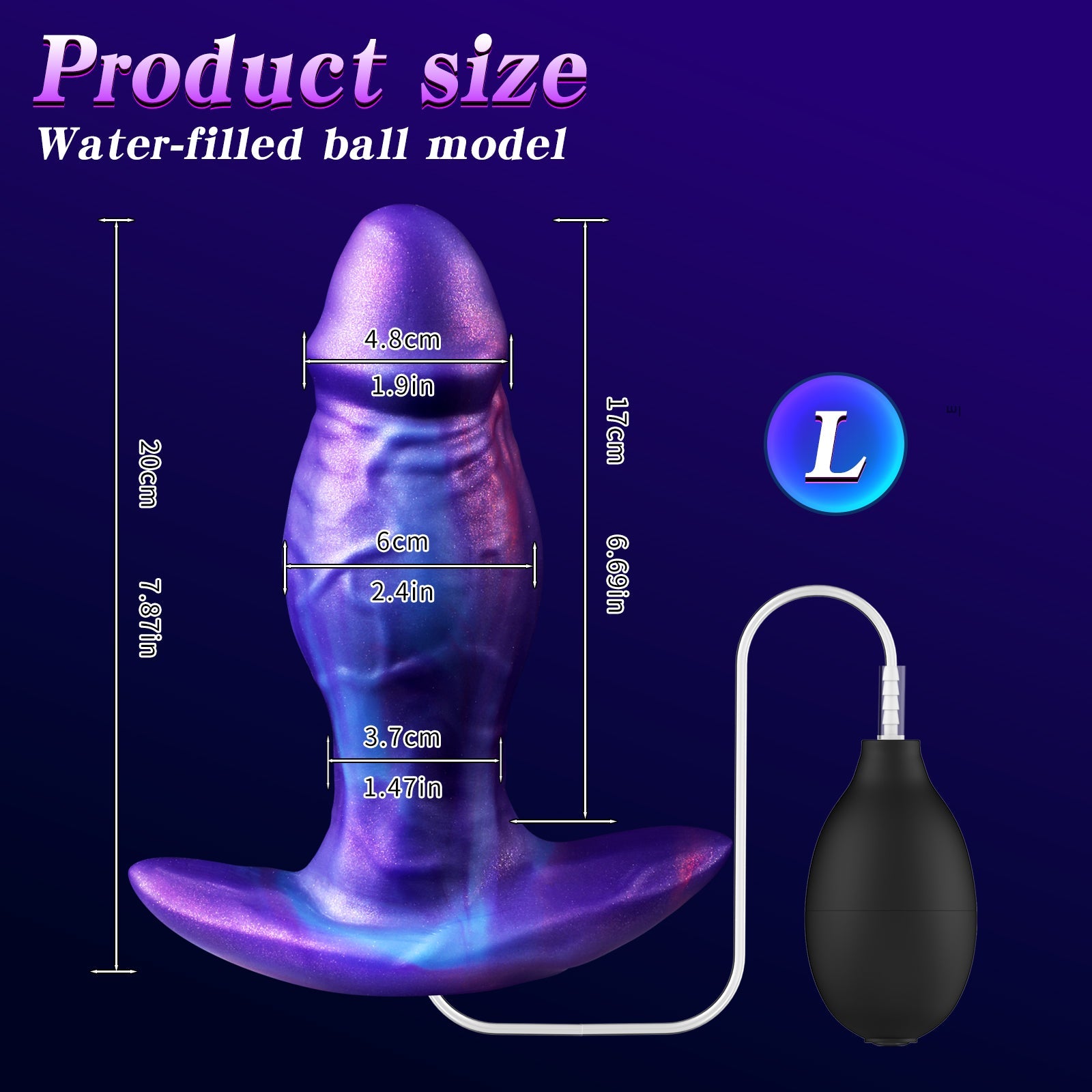 Purple Penis Silicone Squirting Butt Plug