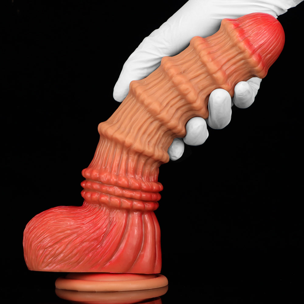 Bamboo Ribbed Fantasy Silicone Dildo