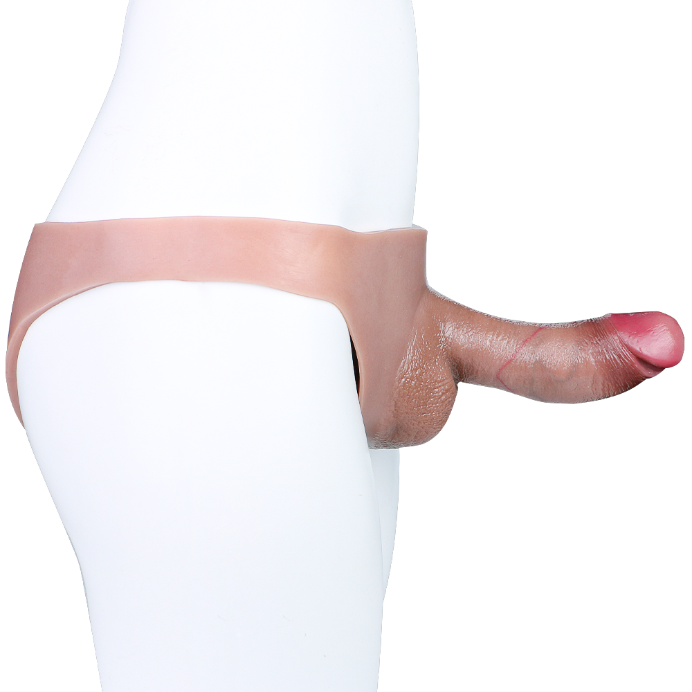 6 Inch Silicone Triangle Hollow Dildo Panties