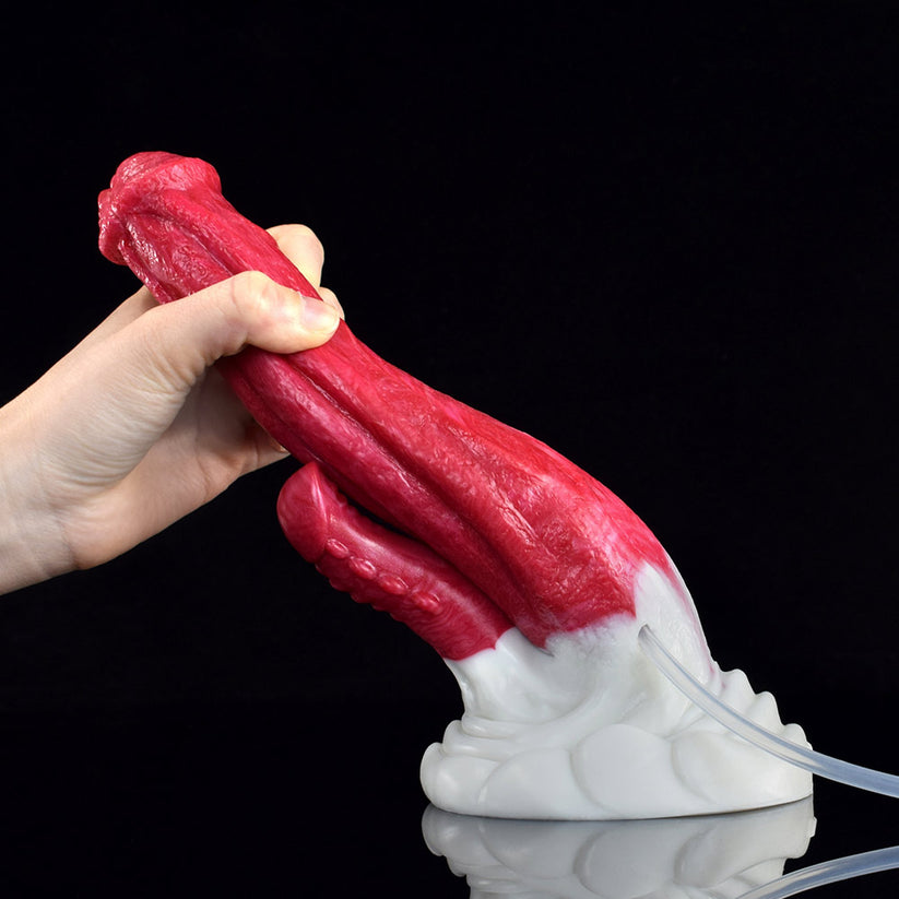 8 Inch Red Fantasy Cum Horse Dildo