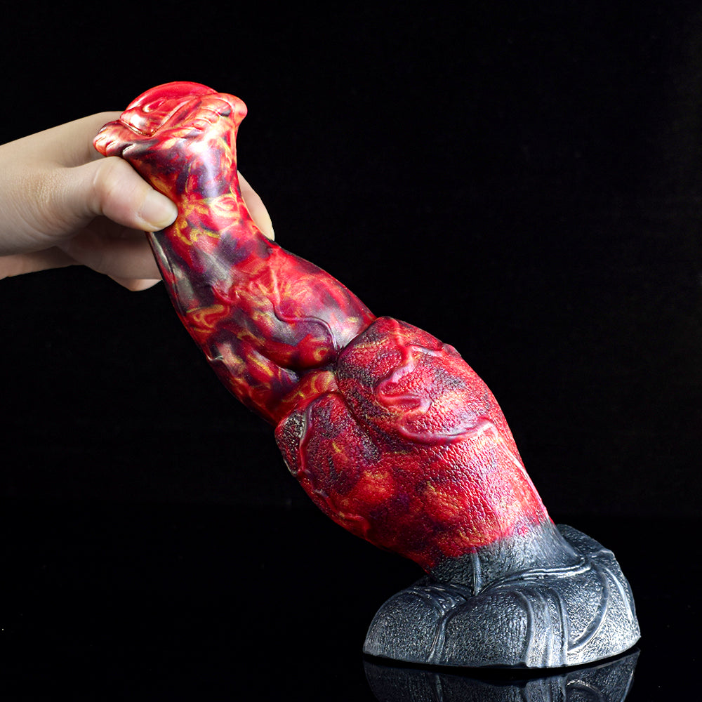 9 Inch Silicone Fantasy Lava Horse Dildo