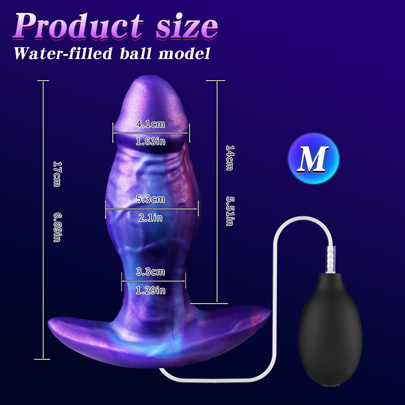 Purple Penis Silicone Squirting Butt Plug